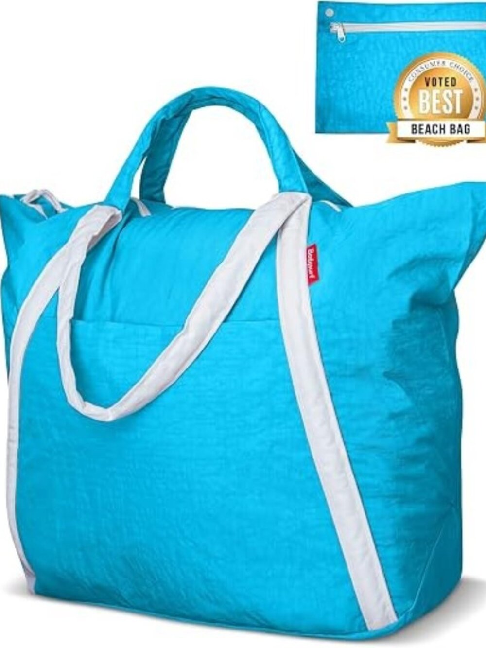 Bodysurf Beach Bag Waterproof Foldable 17" Tote Bag Electric Blue XL-NEW